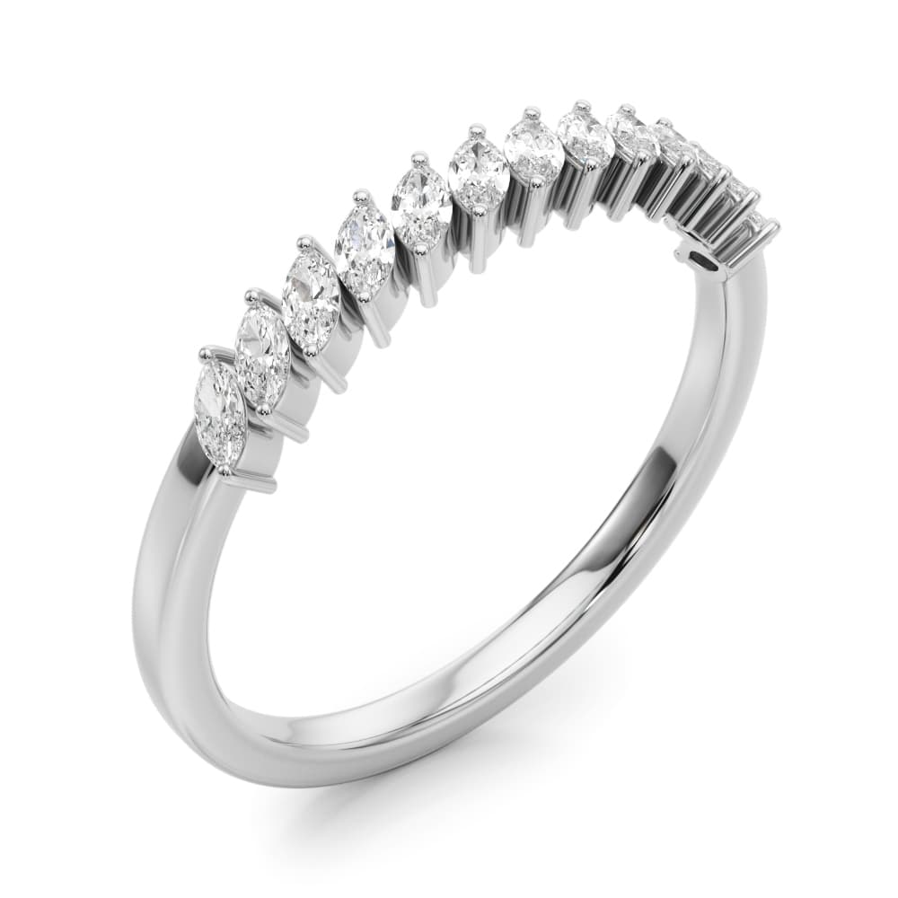 Marquise Wedding Bands (3/8 ct. tw.), Angle view in white gold or platinum