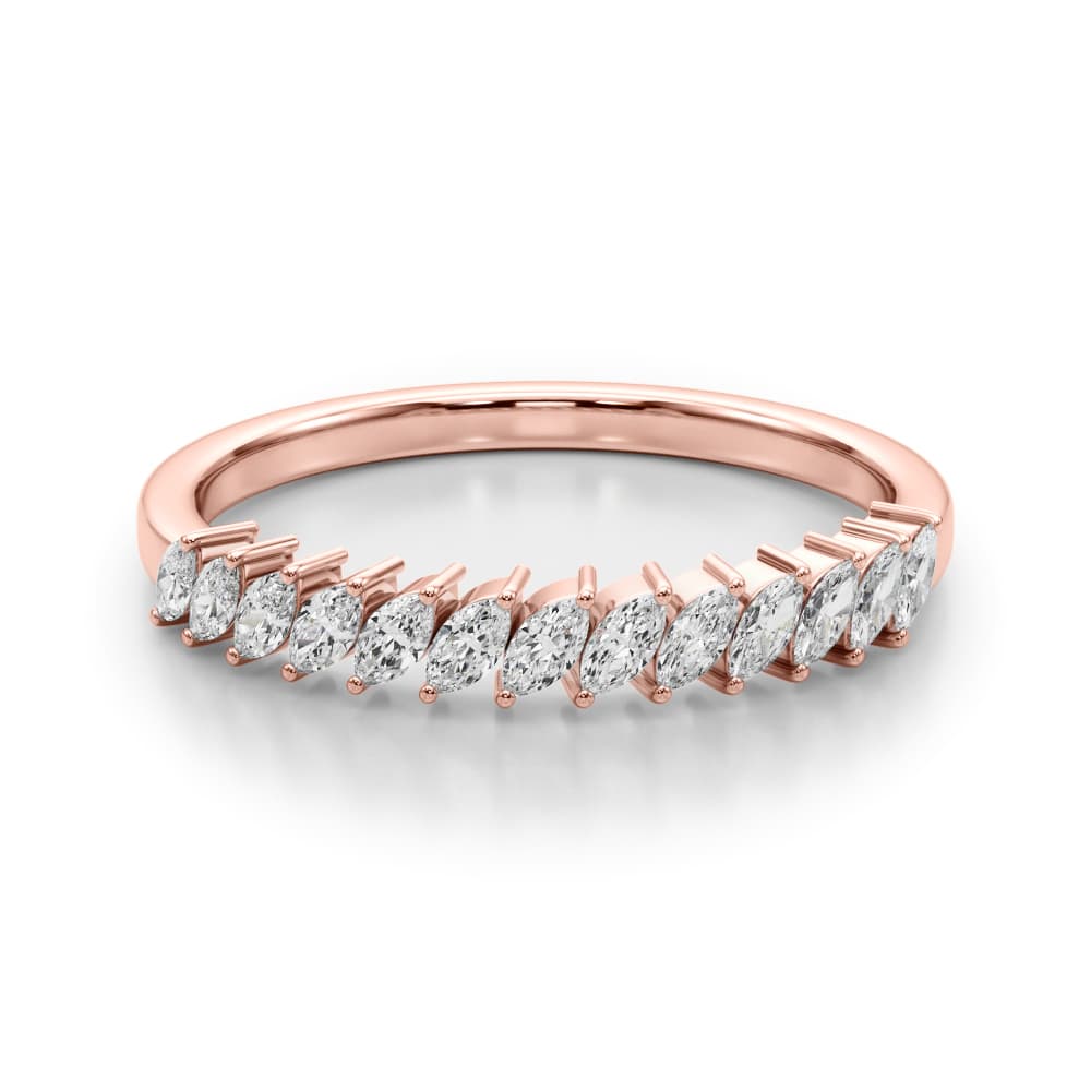 Marquise Wedding Bands (3/8 ct. tw.), On hand view in rose gold