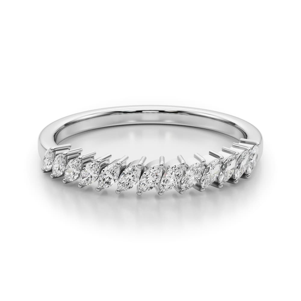 Marquise Wedding Bands (3/8 ct. tw.), On hand view in white gold or platinum