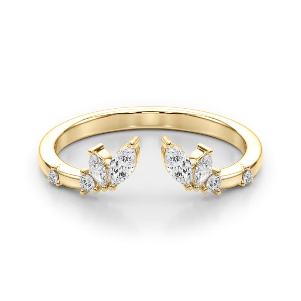 Marquise & Round Lab-Grown Diamond Ring (1/4 ct. tw.), On hand view in yellow gold