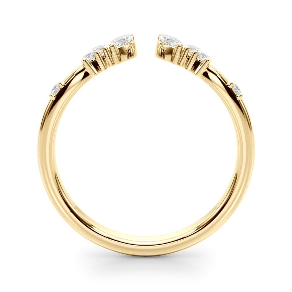 Marquise & Round Lab-Grown Diamond Ring (1/4 ct. tw.), Side view in yellow gold