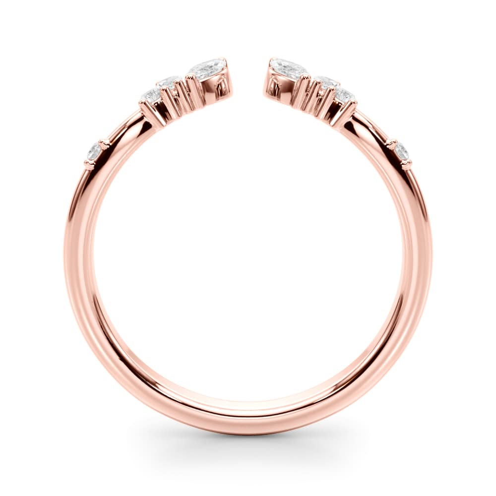 Marquise & Round Lab-Grown Diamond Ring (1/4 ct. tw.), Side view in rose gold