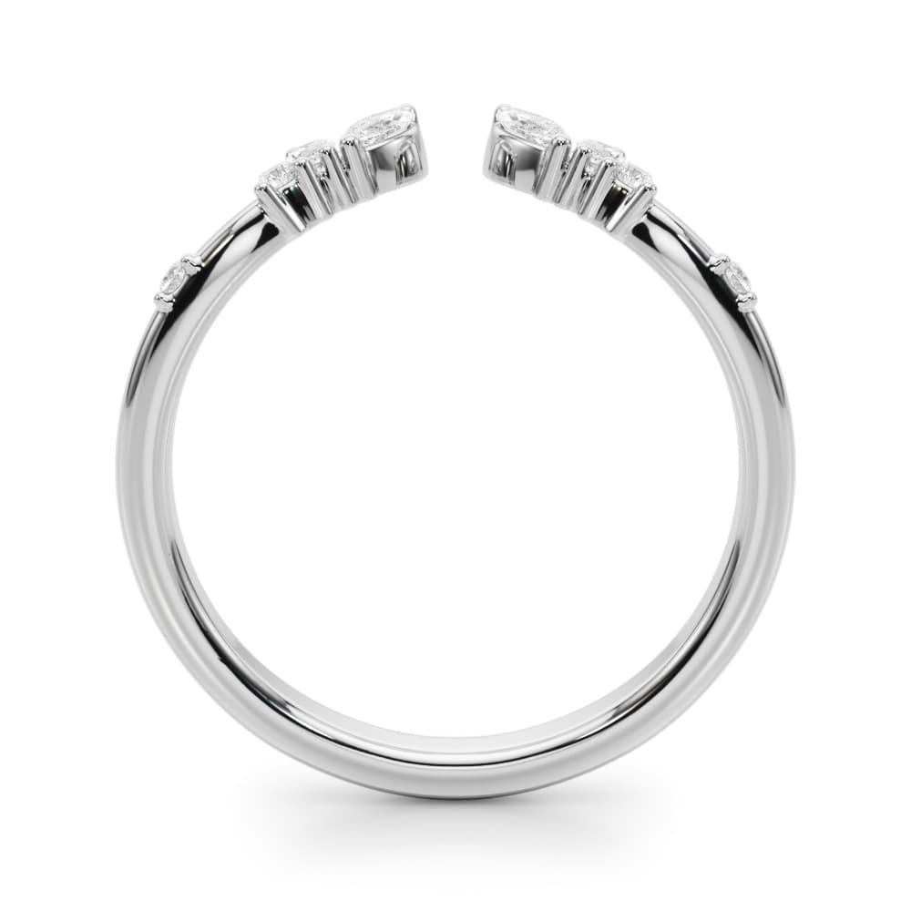 Marquise & Round Lab-Grown Diamond Ring (1/4 ct. tw.), Side view in white gold or platinum