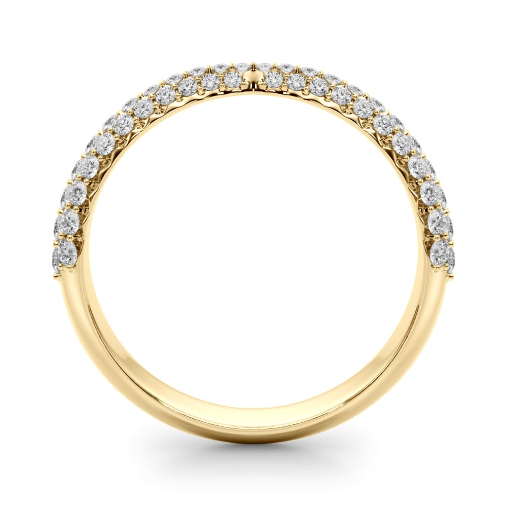 Multi-Row Pavé Wedding Bands (0.56 ct. tw.), Side view in yellow gold