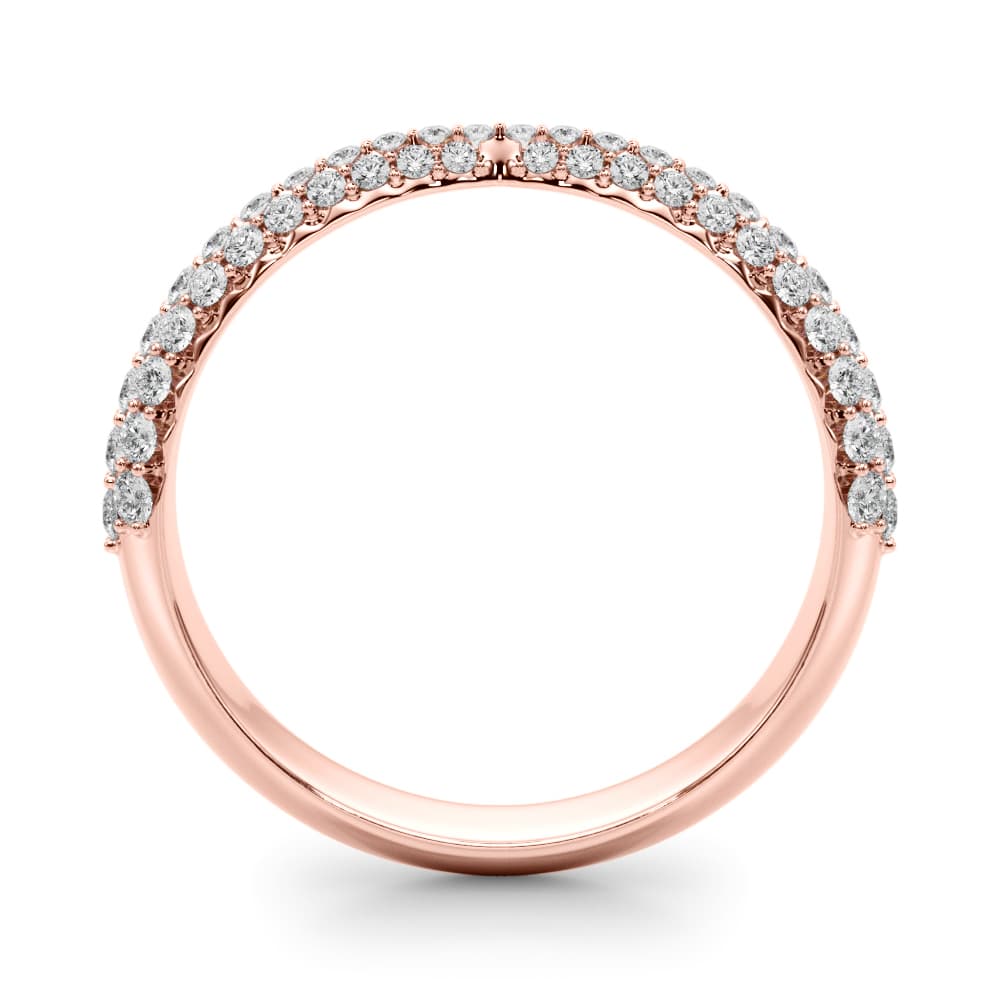 Multi-Row Pavé Wedding Bands (0.56 ct. tw.), Side view in rose gold