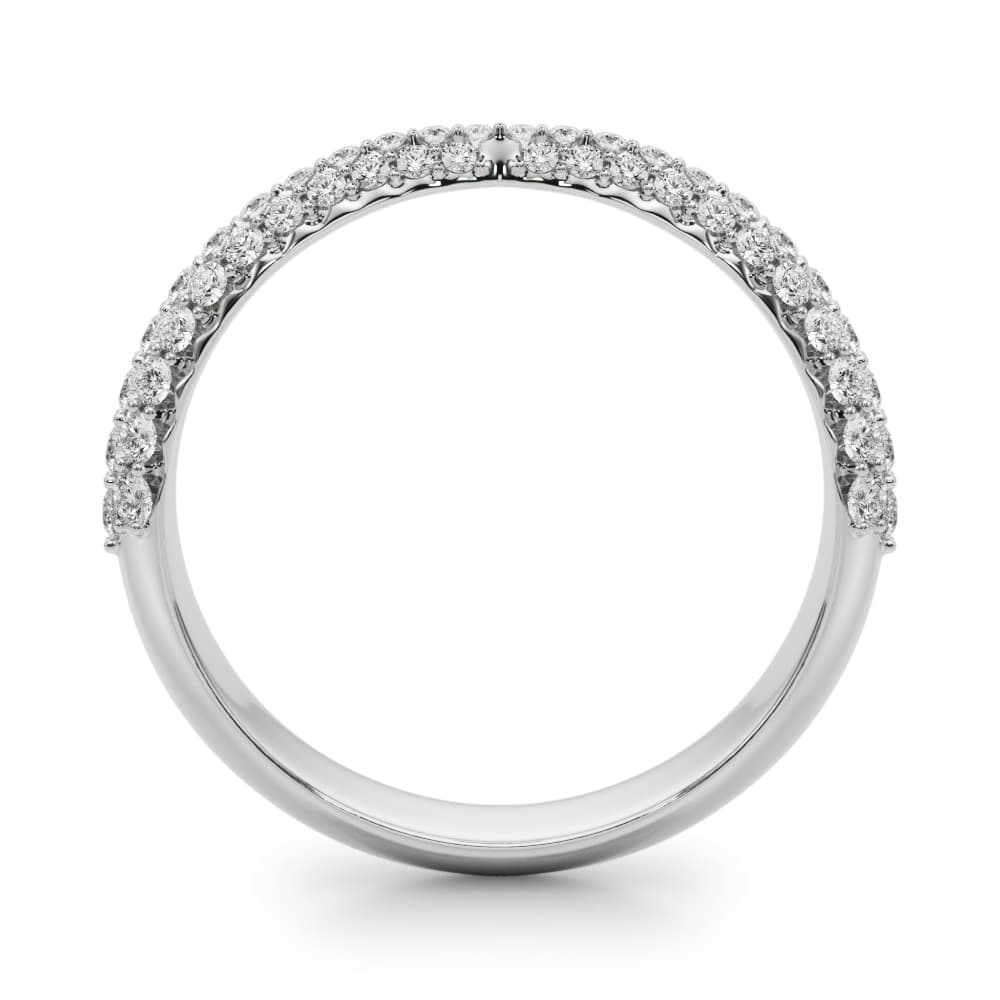 Multi-Row Pavé Wedding Bands (0.56 ct. tw.), Side view in white gold or platinum
