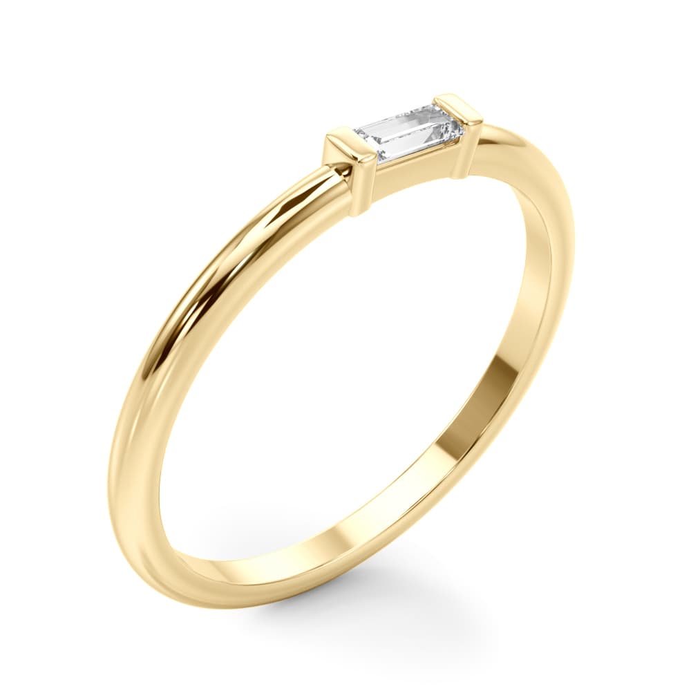 Lab-Grown Diamond East-West Baguette Ring (1/2 ct. tw.), Angle view in yellow gold