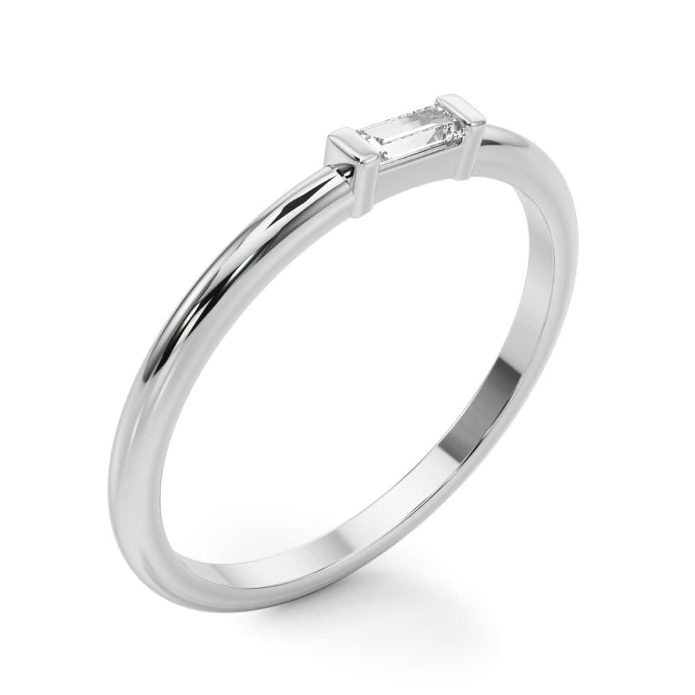Lab-Grown Diamond East-West Baguette Ring (1/2 ct. tw.), Angle view in white gold or platinum