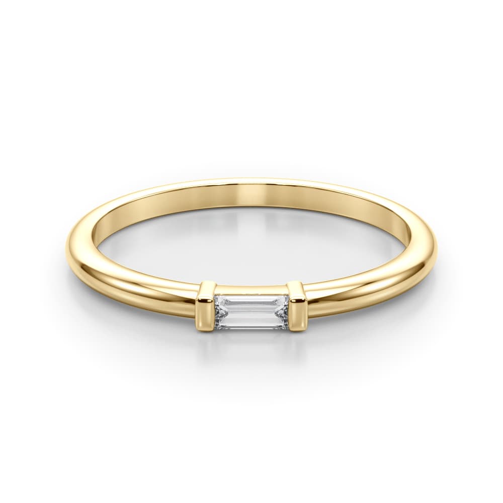 Lab-Grown Diamond East-West Baguette Ring (1/2 ct. tw.), On hand view in yellow gold