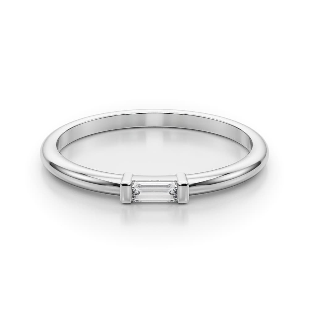 Lab-Grown Diamond East-West Baguette Ring (1/2 ct. tw.), On hand view in white gold or platinum