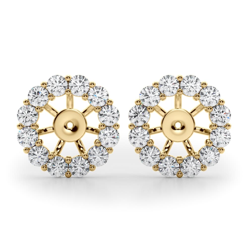 Lab-Grown Diamond Halo Earring Jackets (2/3 ct. tw.), Front view in yellow gold