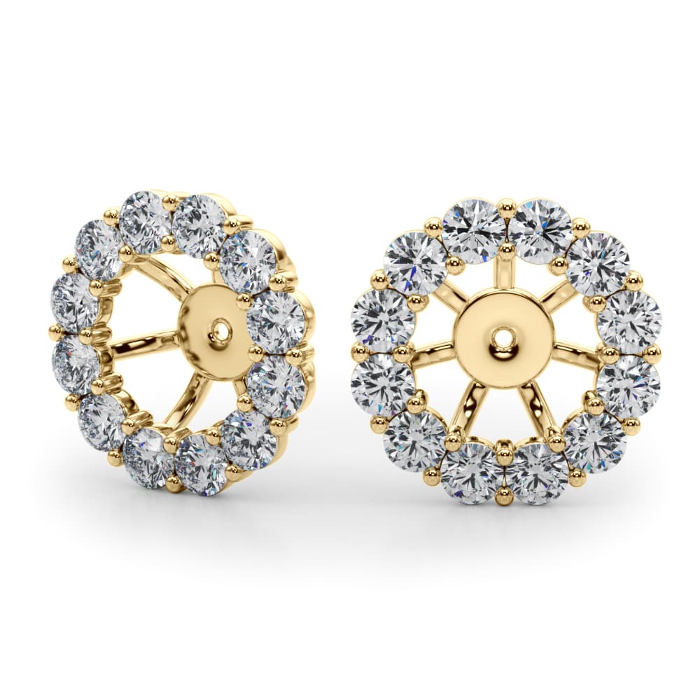 Lab-Grown Diamond Halo Earring Jackets (2/3 ct. tw.), Angle view in yellow gold