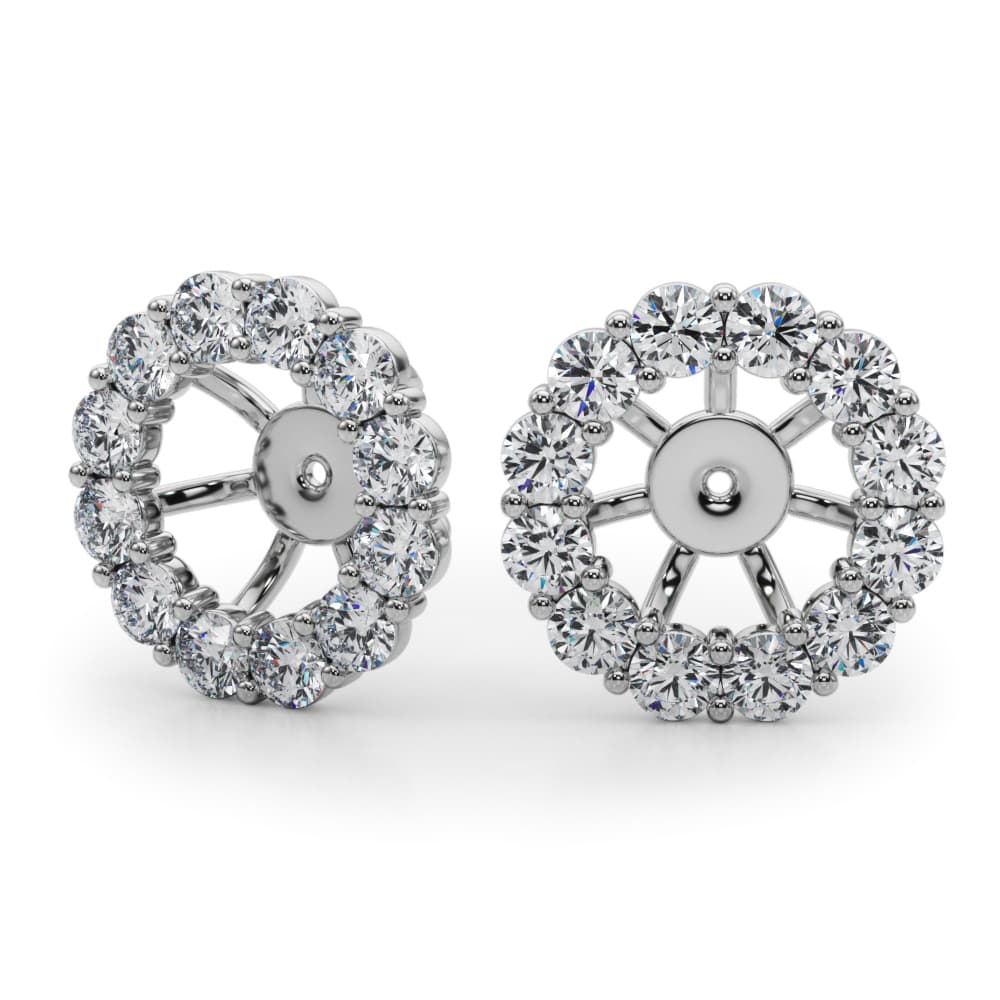 Lab-Grown Diamond Halo Earring Jackets (2/3 ct. tw.), Angle view in white gold or platinum