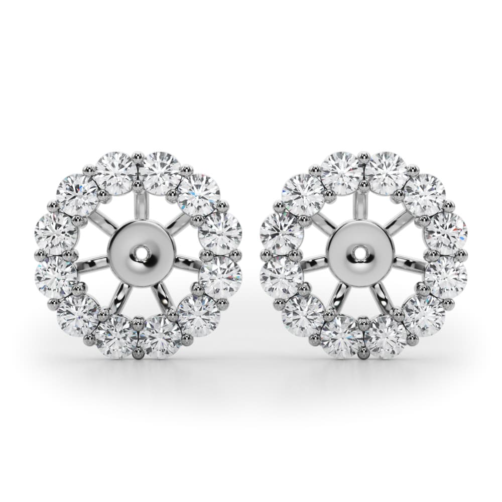 Lab-Grown Diamond Halo Earring Jackets — 1 CT Center — View 1