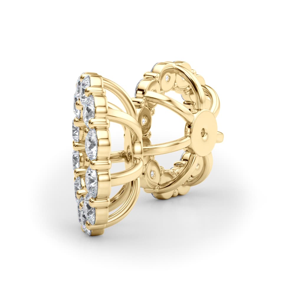 Lab-Grown Diamond Halo Earring Jackets (2/3 ct. tw.), On hand view in yellow gold
