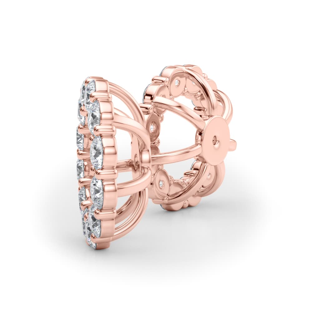 Lab-Grown Diamond Halo Earring Jackets (0.9 ct. tw.), On hand view in rose gold