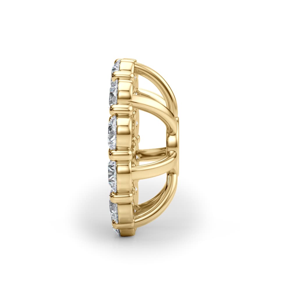 Lab-Grown Diamond Halo Earring Jackets (2/3 ct. tw.), Side view in yellow gold