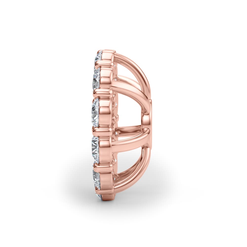 Lab-Grown Diamond Halo Earring Jackets (0.9 ct. tw.), Side view in rose gold