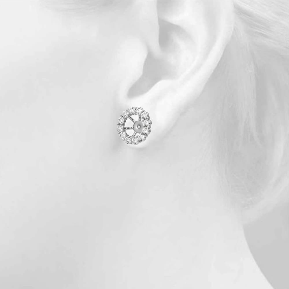 Lab-Grown Diamond Halo Earring Jackets (2/3 ct. tw.), Top view in white gold or platinum