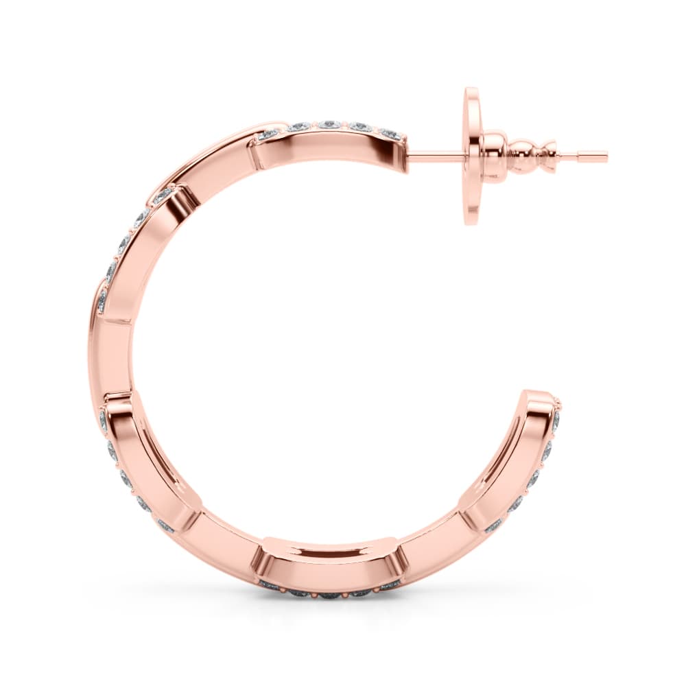 Chain Link Fashion Earrings (1.04 ct. tw.), Side view in rose gold