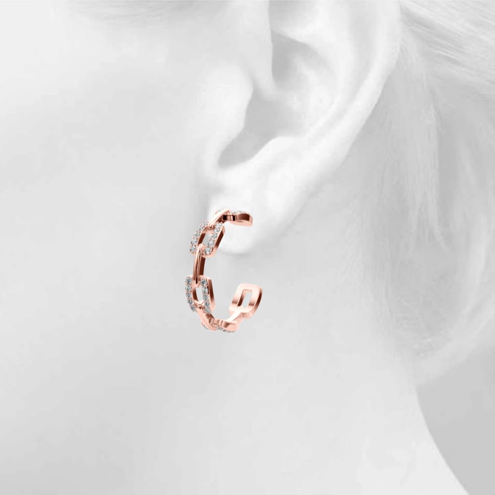 Chain Link Fashion Earrings (1.04 ct. tw.), Top view in rose gold