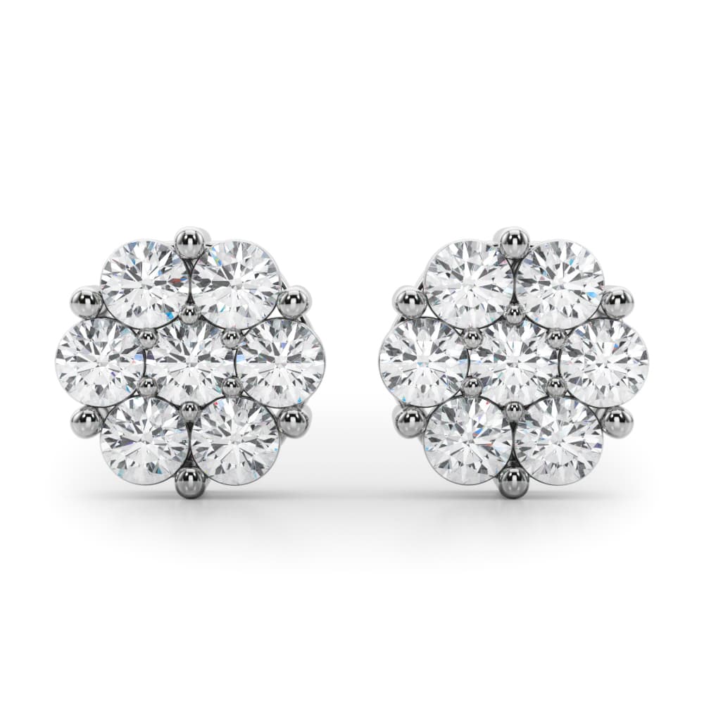 Lab-Grown Diamond Flower Cluster Earrings — 1/2 ctw — View 1