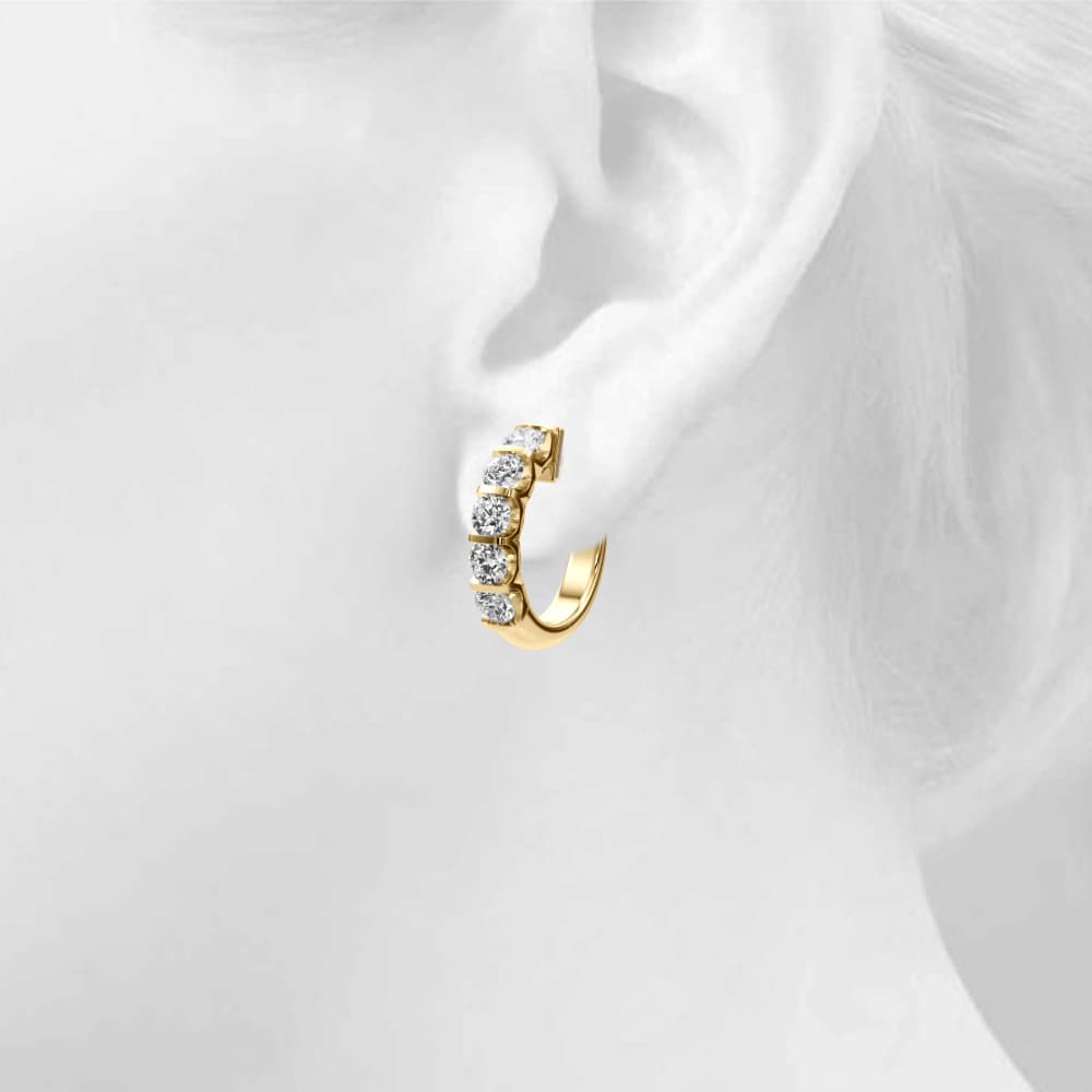 Lab-Grown Diamond Hoop Earrings (2 ct. tw.), Top view in yellow gold