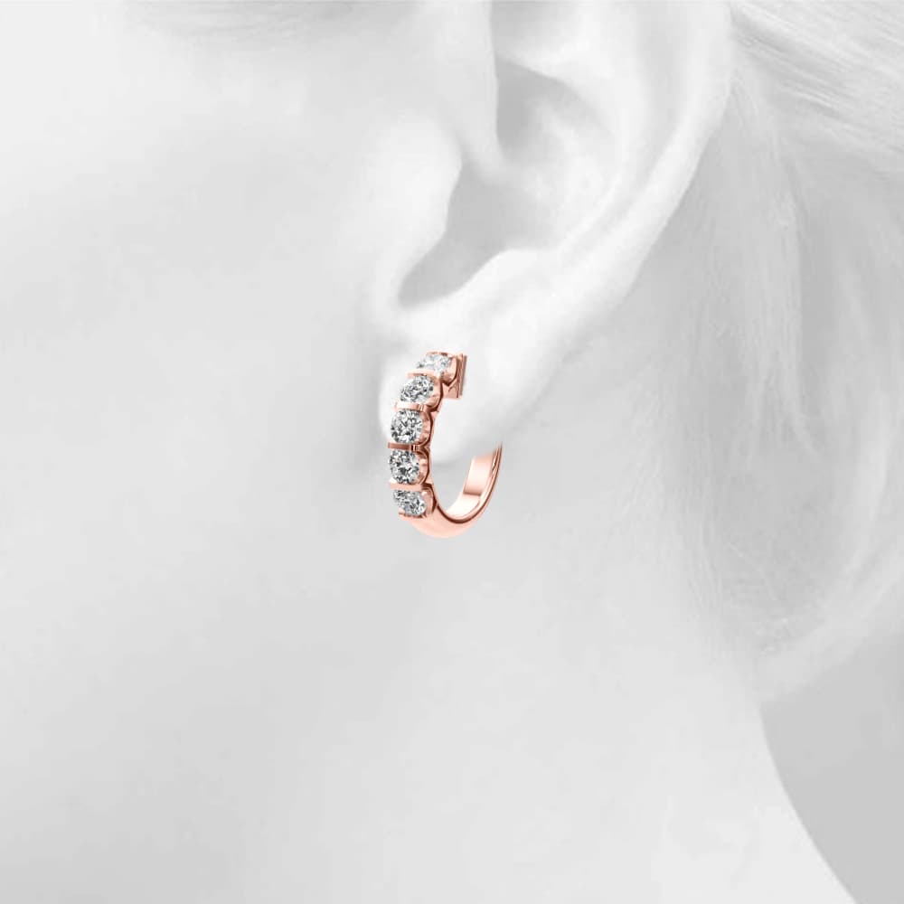 Lab-Grown Diamond Hoop Earrings (2 ct. tw.), Top view in rose gold