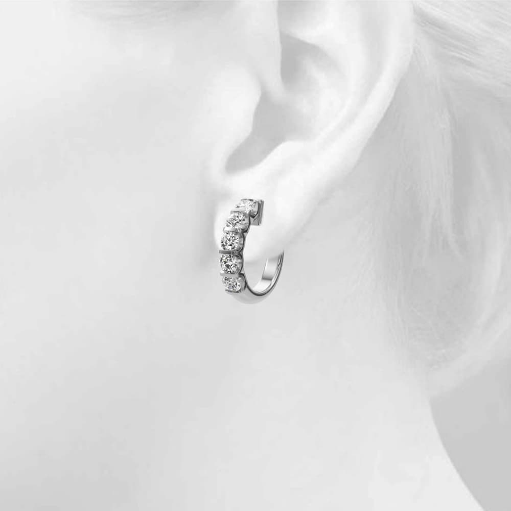 Lab-Grown Diamond Hoop Earrings (2 ct. tw.), Top view in white gold or platinum