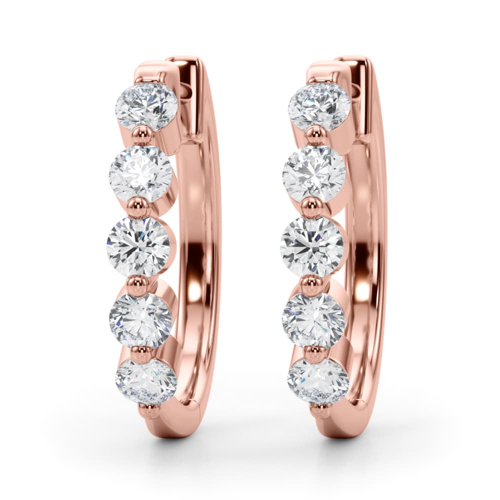 Classic Hoop Earrings (1 ct. tw.), Front view in rose gold