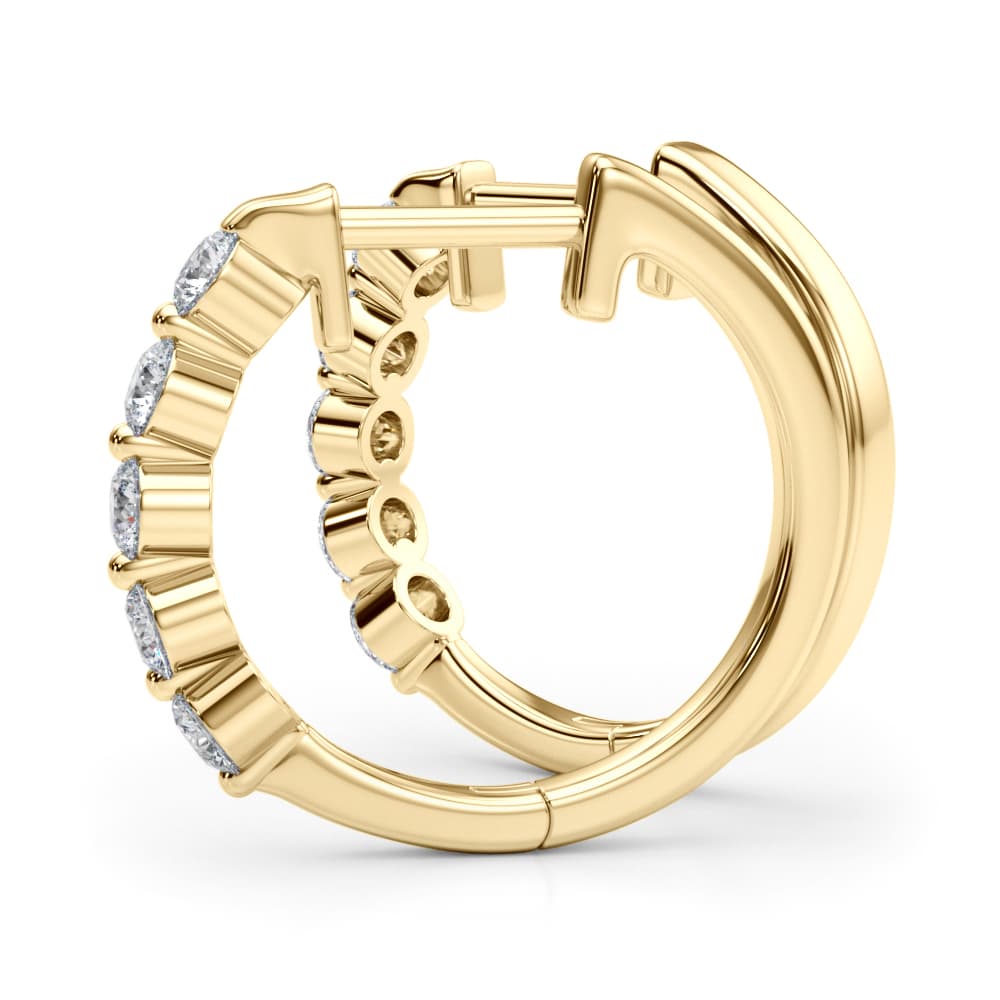 Classic Hoop Earrings (1 ct. tw.), On hand view in yellow gold