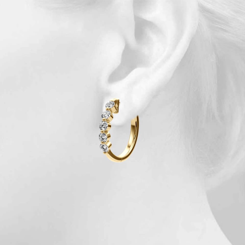 Classic Hoop Earrings (1 ct. tw.), Top view in yellow gold