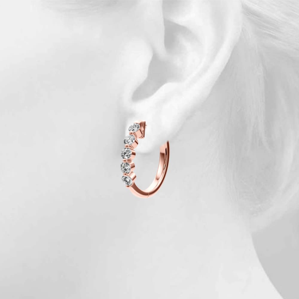 Classic Hoop Earrings (1 ct. tw.), Top view in rose gold