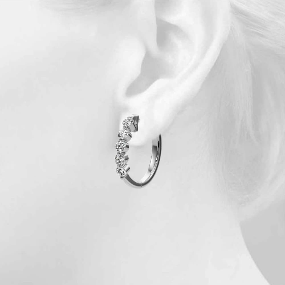 Classic Hoop Earrings (1 ct. tw.), Top view in white gold or platinum