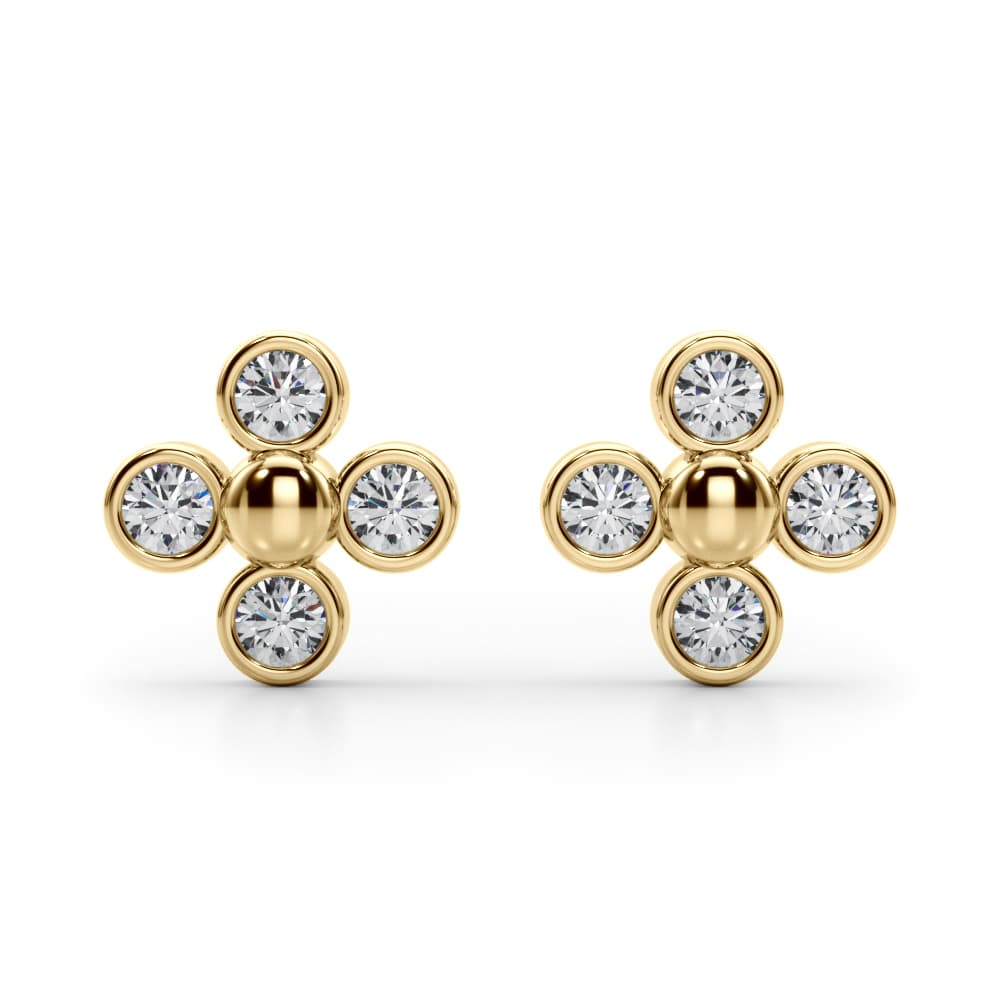Lab-Grown Diamond Cluster Earrings (1/2 ct. tw.), Front view in yellow gold
