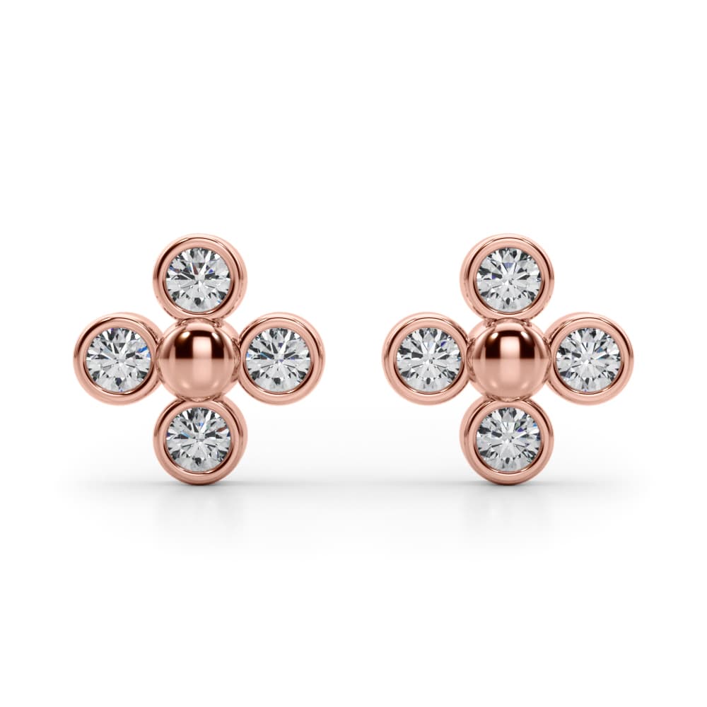 Lab-Grown Diamond Cluster Earrings (1/2 ct. tw.), Front view in rose gold