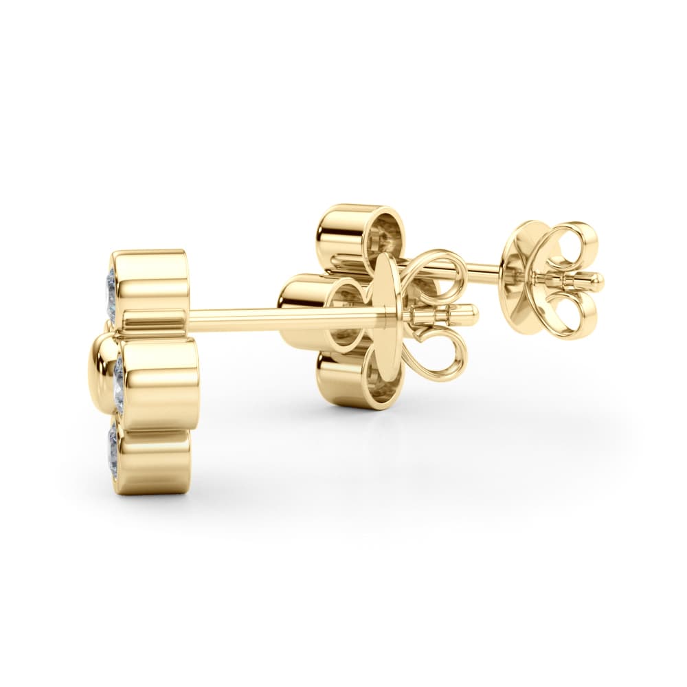 Lab-Grown Diamond Cluster Earrings (1/2 ct. tw.), On hand view in yellow gold