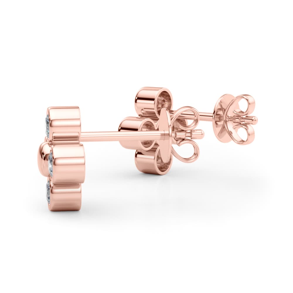 Lab-Grown Diamond Cluster Earrings (1/2 ct. tw.), On hand view in rose gold