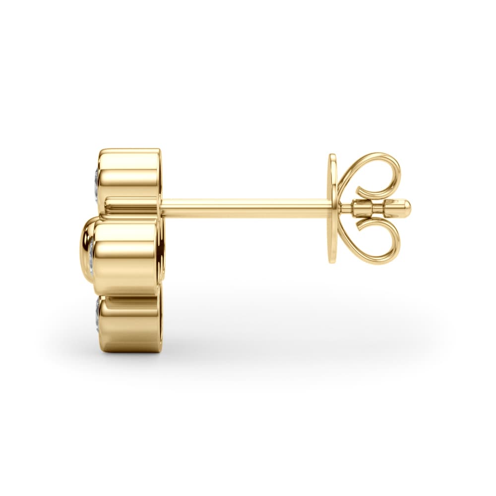 Lab-Grown Diamond Cluster Earrings (1/2 ct. tw.), Side view in yellow gold