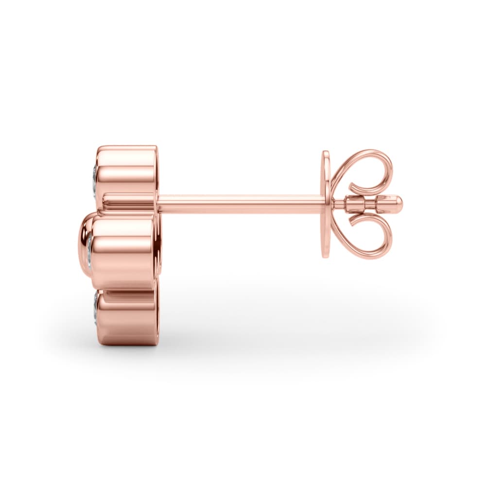 Lab-Grown Diamond Cluster Earrings (1/2 ct. tw.), Side view in rose gold