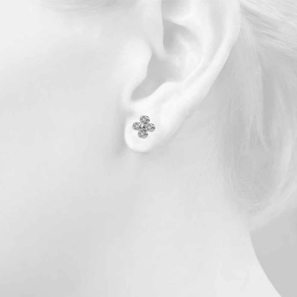Lab-Grown Diamond Cluster Earrings (1/2 ct. tw.), Top view in white gold or platinum