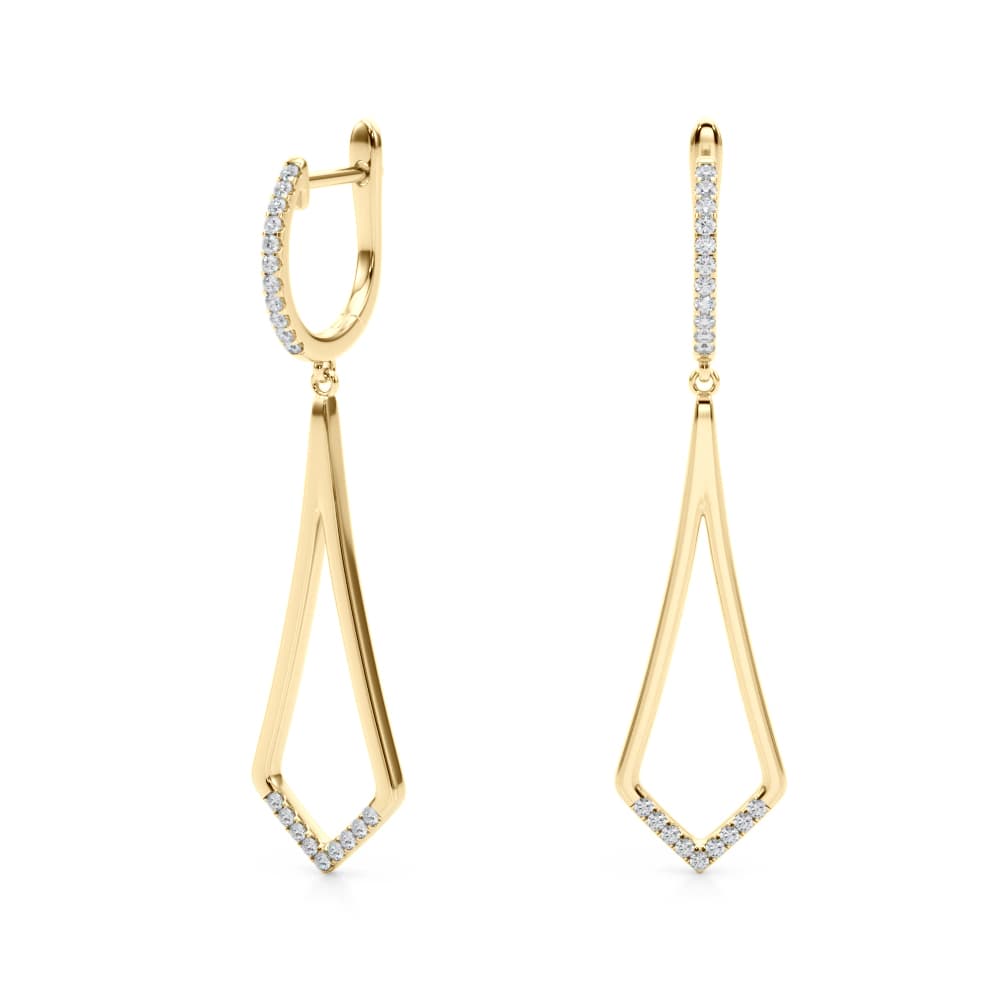 Lab-Grown Diamond Accented Drop Fashion Earrings (0.21 ct. tw.), Angle view in yellow gold