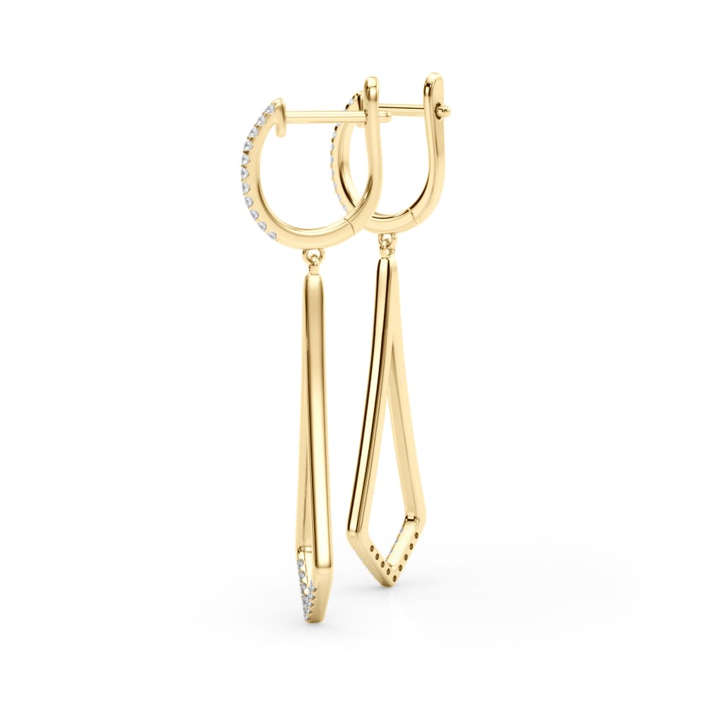 Lab-Grown Diamond Accented Drop Fashion Earrings (0.21 ct. tw.), On hand view in yellow gold