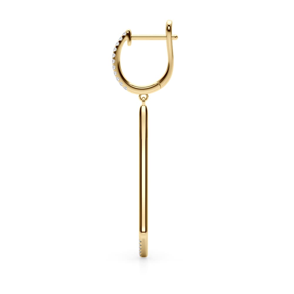 Lab-Grown Diamond Accented Drop Fashion Earrings (0.21 ct. tw.), Side view in yellow gold