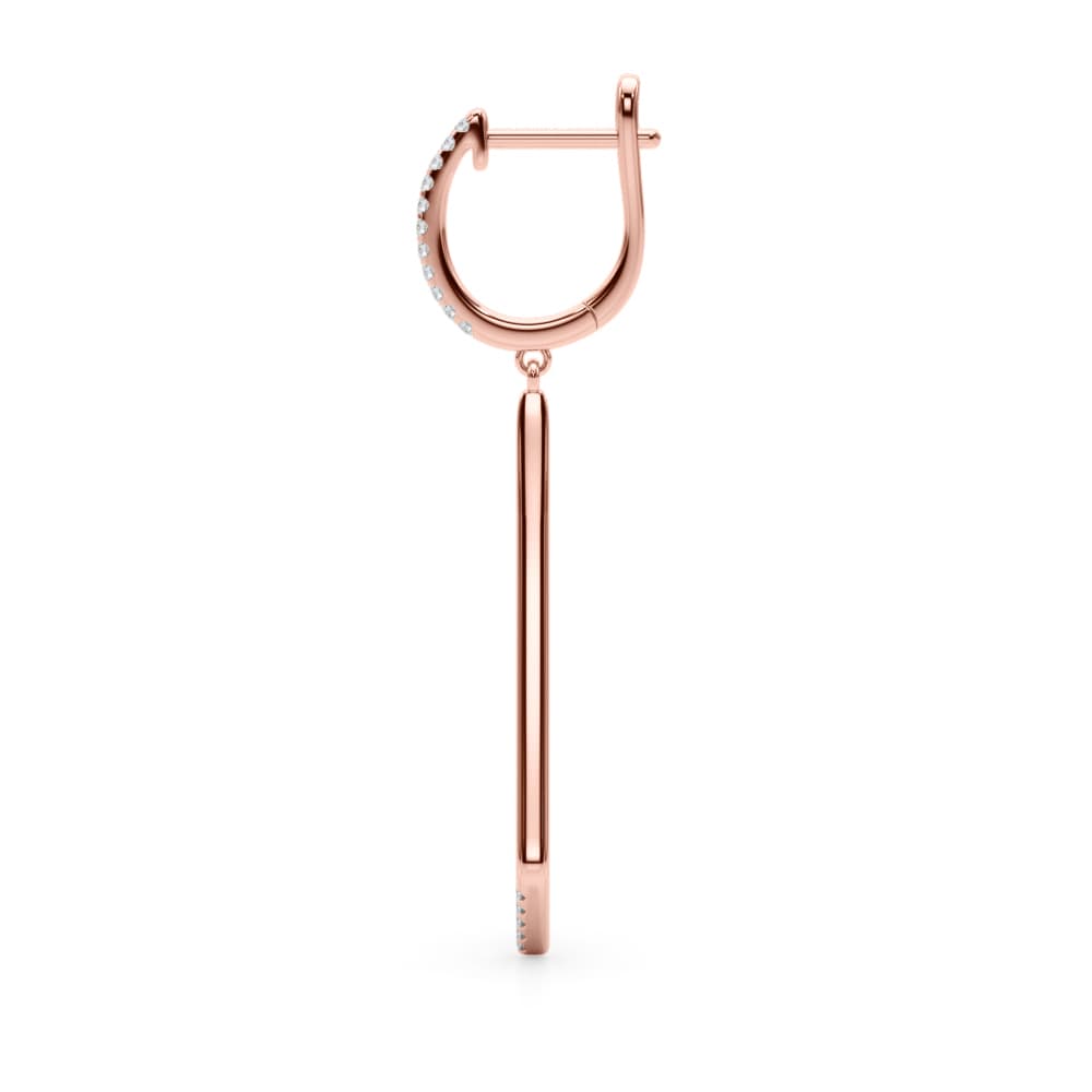 Lab-Grown Diamond Accented Drop Fashion Earrings (0.21 ct. tw.), Side view in rose gold