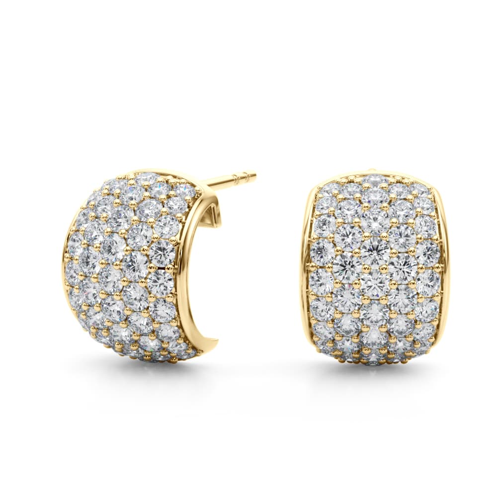 Multi-Row Pavé Huggie Earrings (1 ct. tw.), Angle view in yellow gold