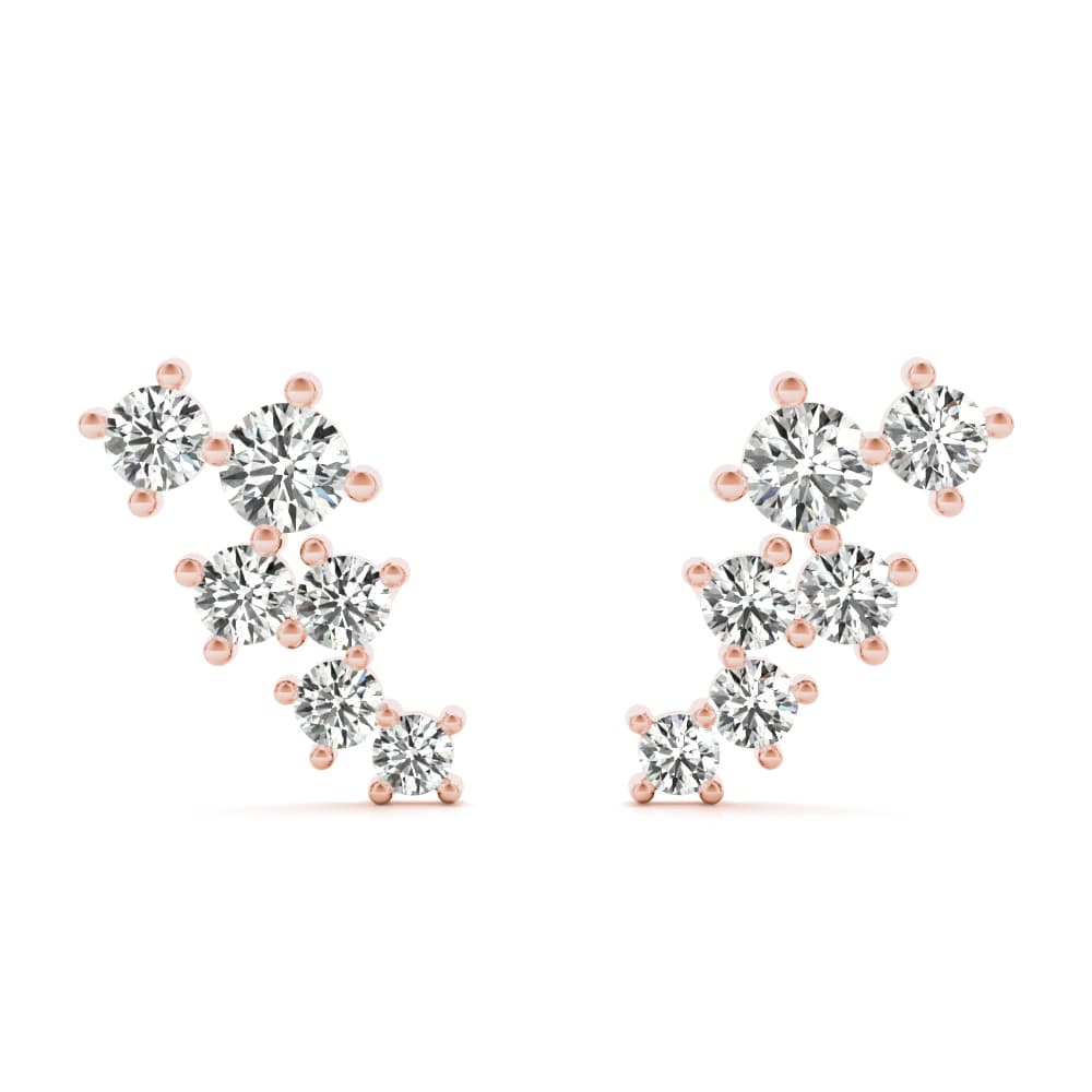 Scattered Lab Grown Diamond Studs (1/4 ct. tw.), Front view in rose gold