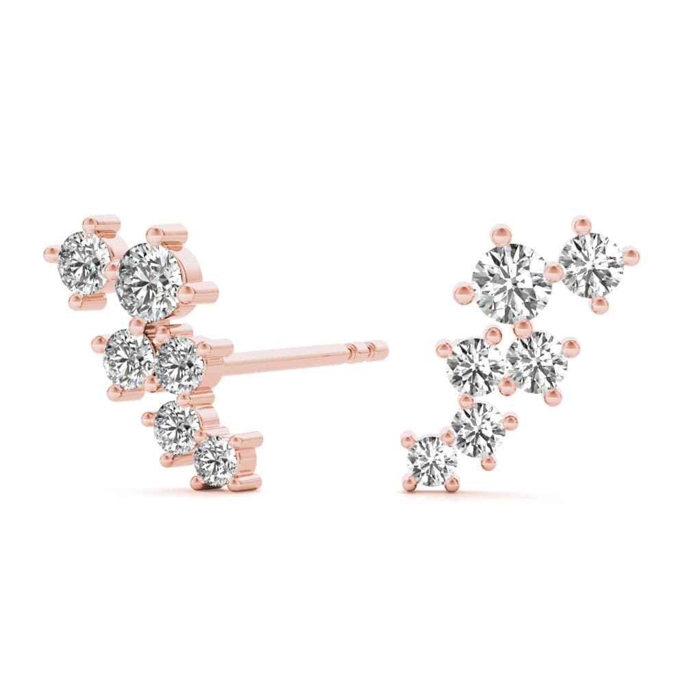 Scattered Lab Grown Diamond Studs (1/4 ct. tw.), Angle view in rose gold
