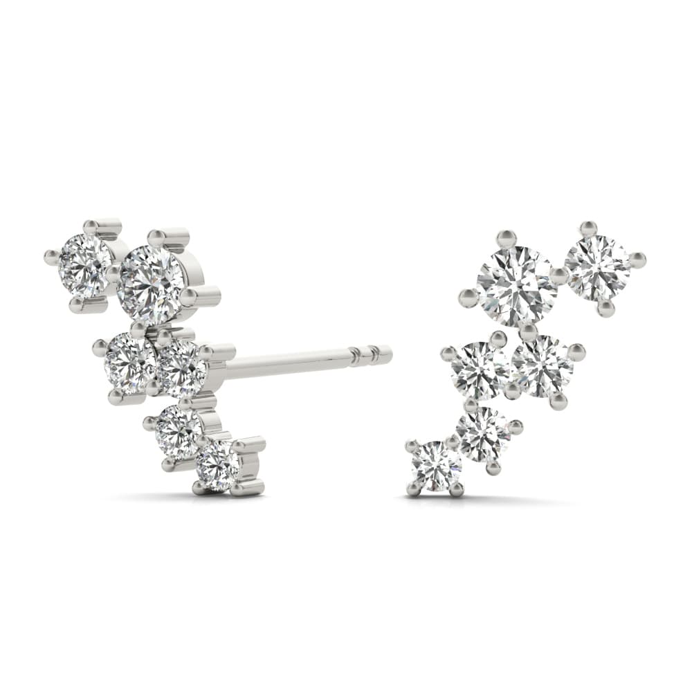 Scattered Lab Grown Diamond Studs (1/4 ct. tw.), Angle view in white gold or platinum