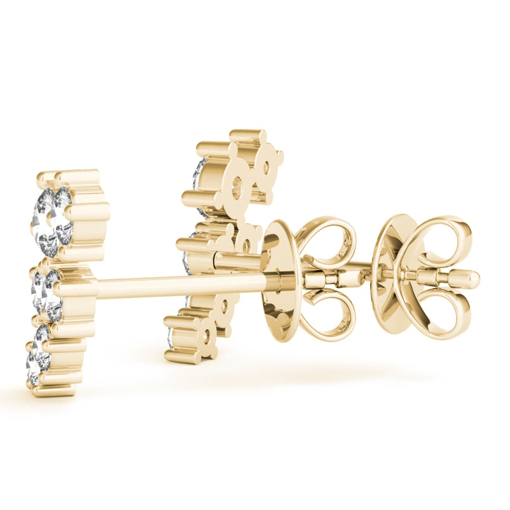 Scattered Lab Grown Diamond Studs (1/4 ct. tw.), On hand view in yellow gold